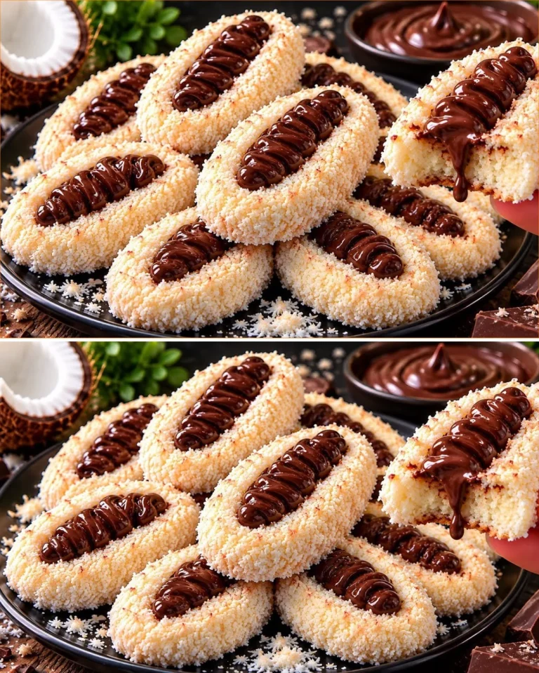 Biscotti al cocco deliziosi e cioccolatosi che si sciolgono in bocca