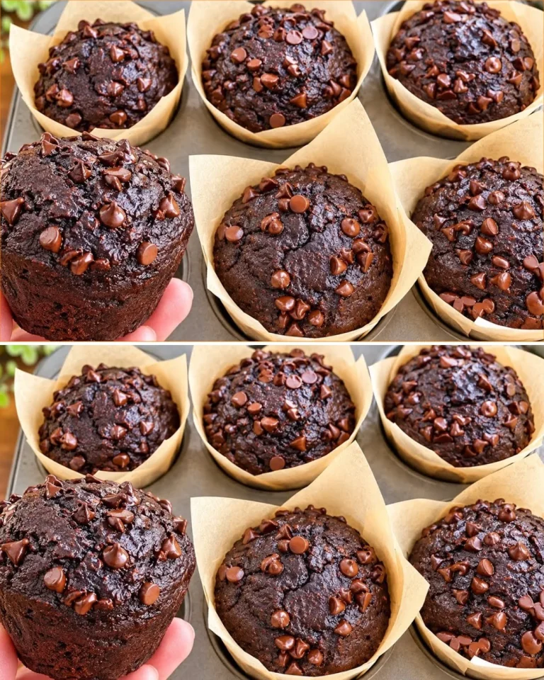 Muffin al cioccolato sani con avena e cacao, senza zucchero, su un piatto.