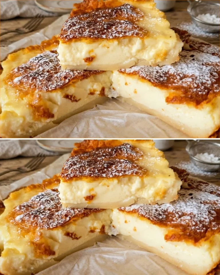 Preparazione del lattaiolo toscano con latte e uova per un dolce veloce.