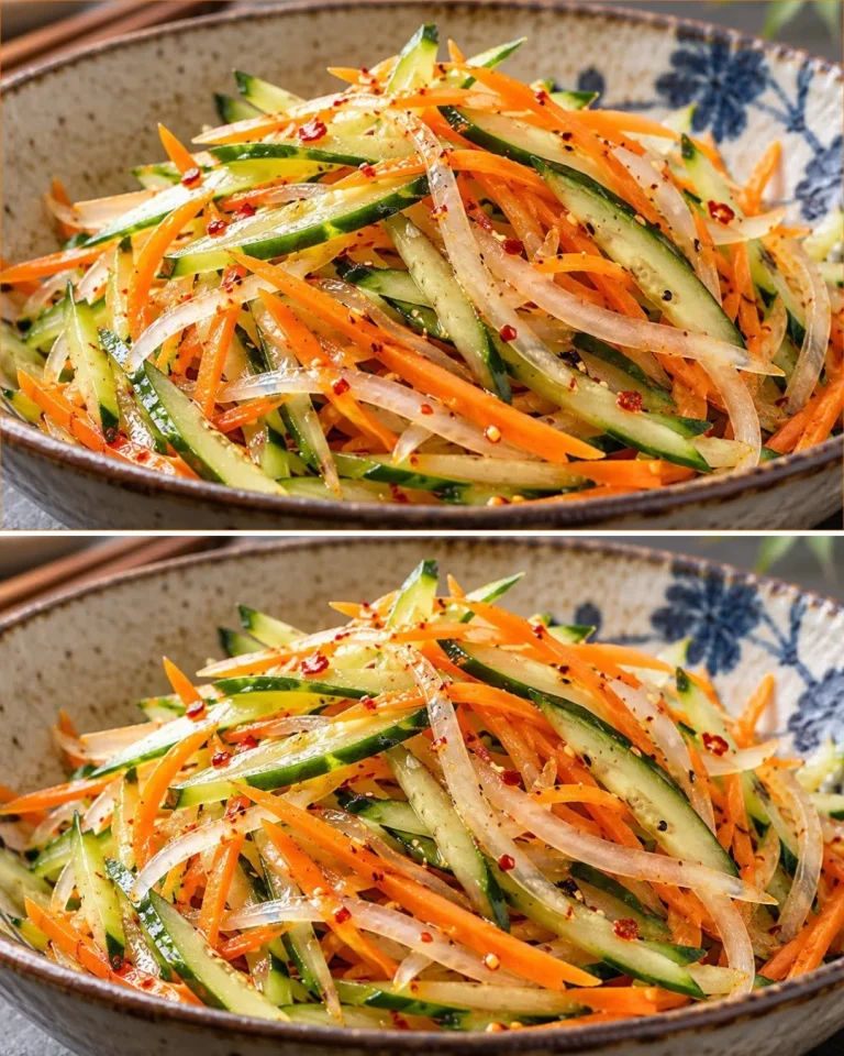 Insalata di cetrioli giapponesi e carote croccante e fresca