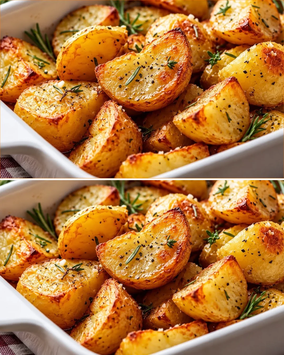 Patate al forno croccanti con burro all'aglio su un piatto colorato